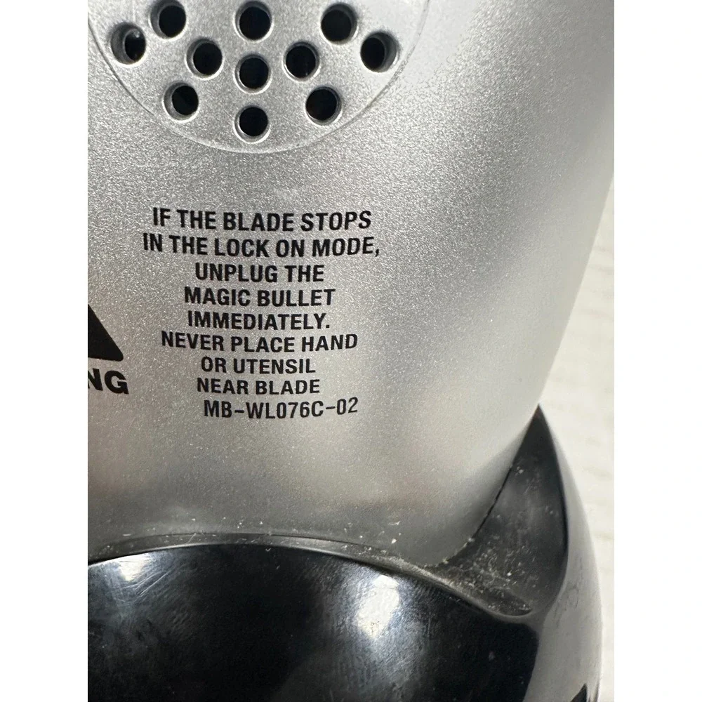 Magic Bullet Personal Blender Silver Black MB-WL076C-02 with Tall Handle‎ Cup